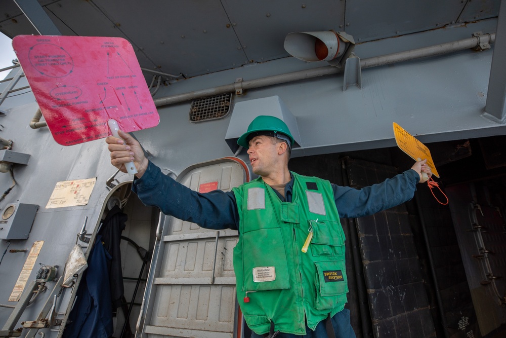 Replenishment-at-Sea Aboard the USS Cole