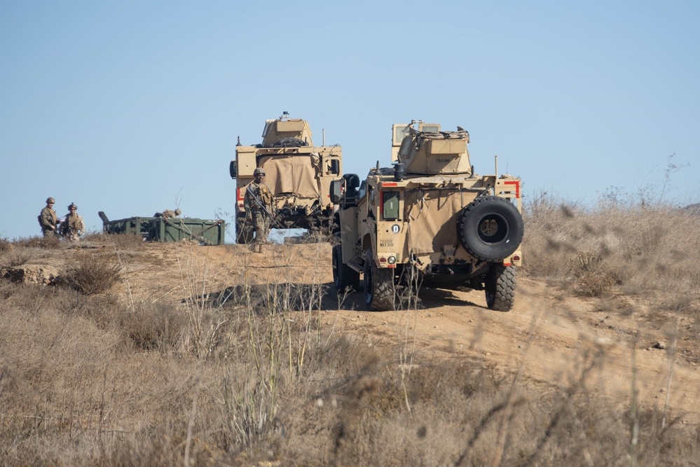 U.S. Sailors offload vehicles from LCACs during Steel Knight 24