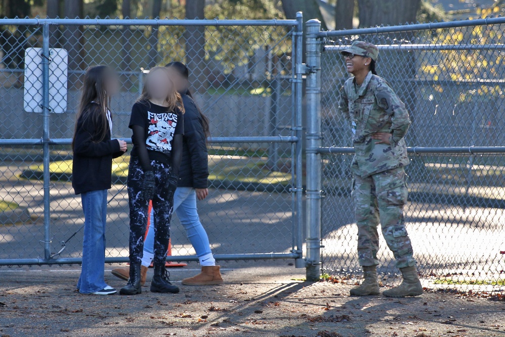 Rest Assured Soldiers visit Thompson Fifth Graders