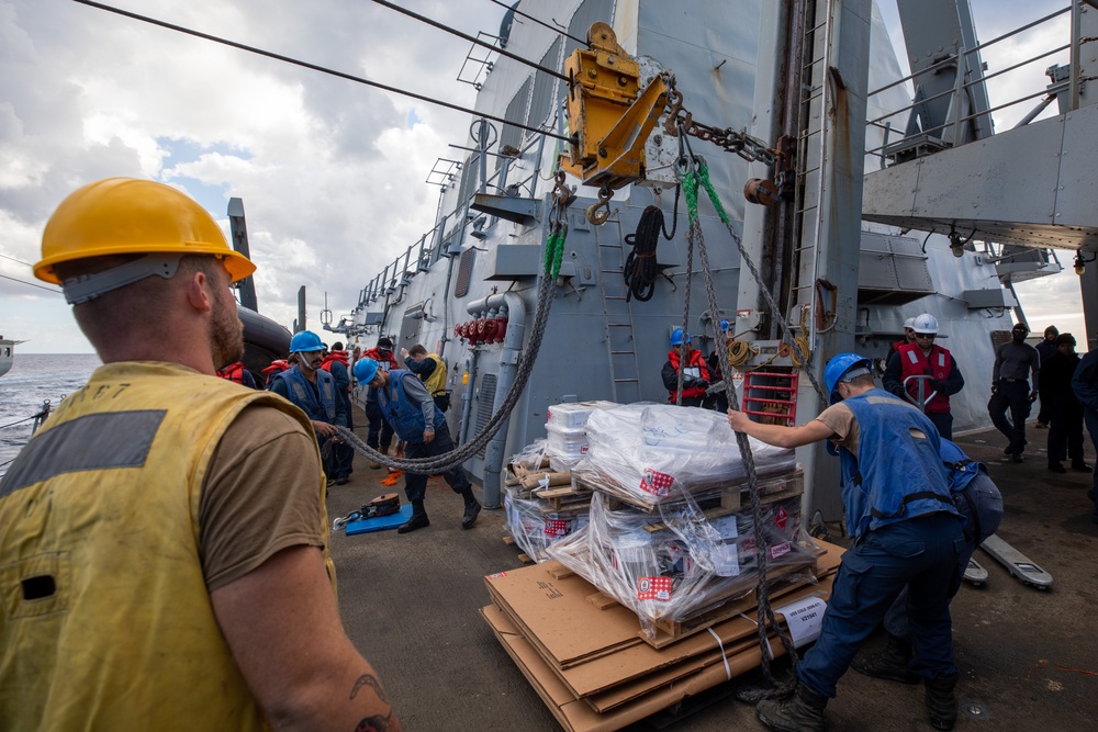 Replenishment-at-Sea Aboard the USS Cole