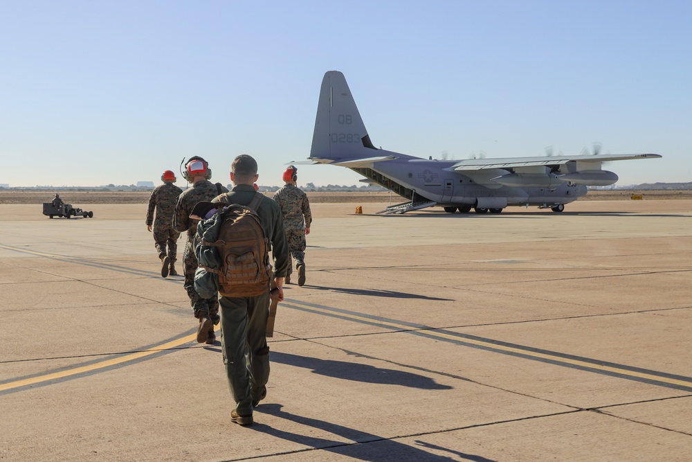Steel Knight 24: 3rd MAW Marines travel from MCAS Miramar to Beale AFB
