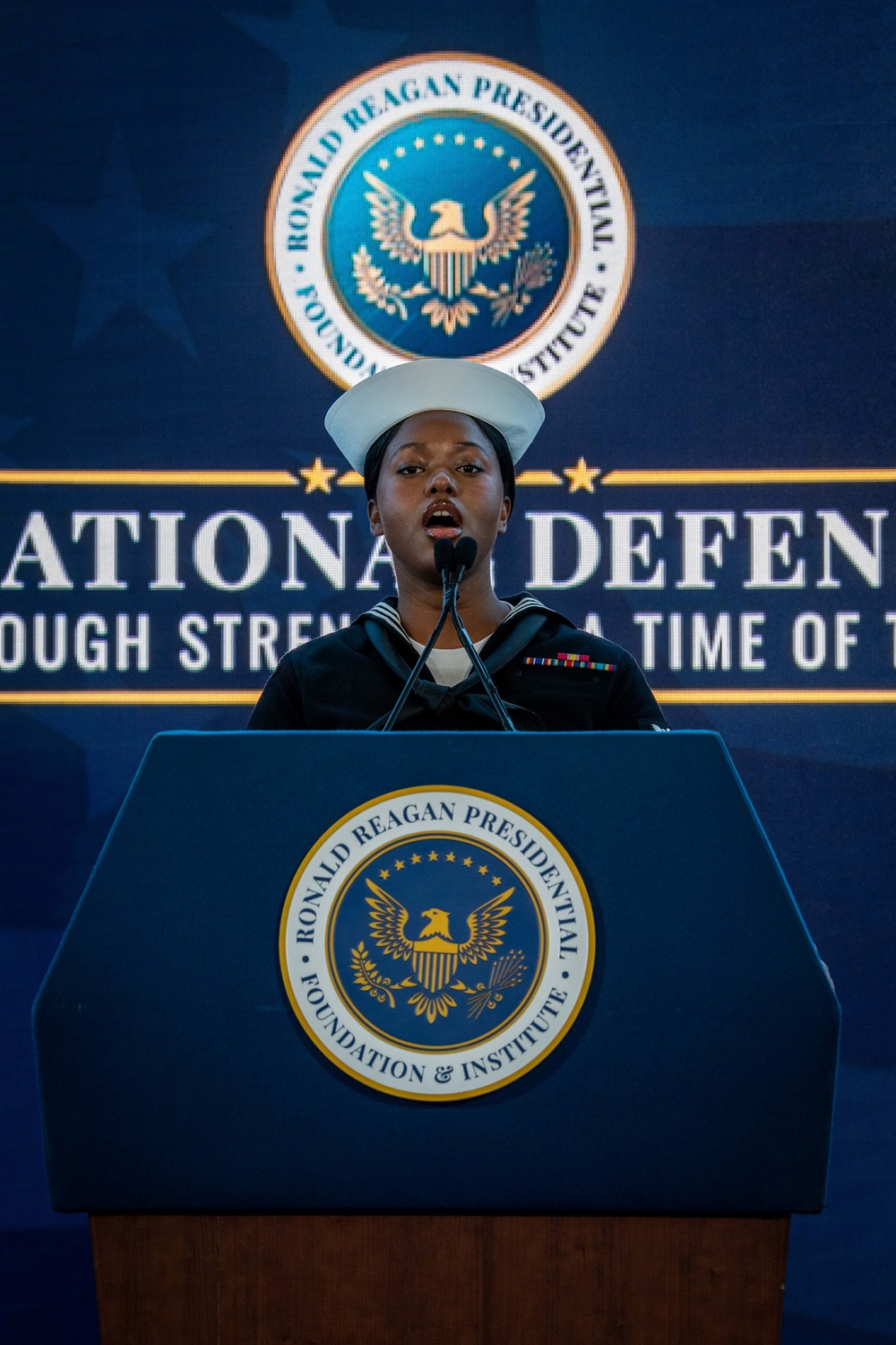 USS Ronald Reagan (CVN 76) Sailors Participate in Reagan National Defense Forum