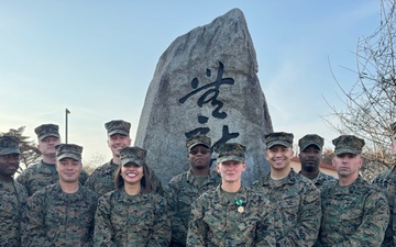 Gunnery Sgt. Rundell Receives the Navy and Marine Corps Commendation Medal.