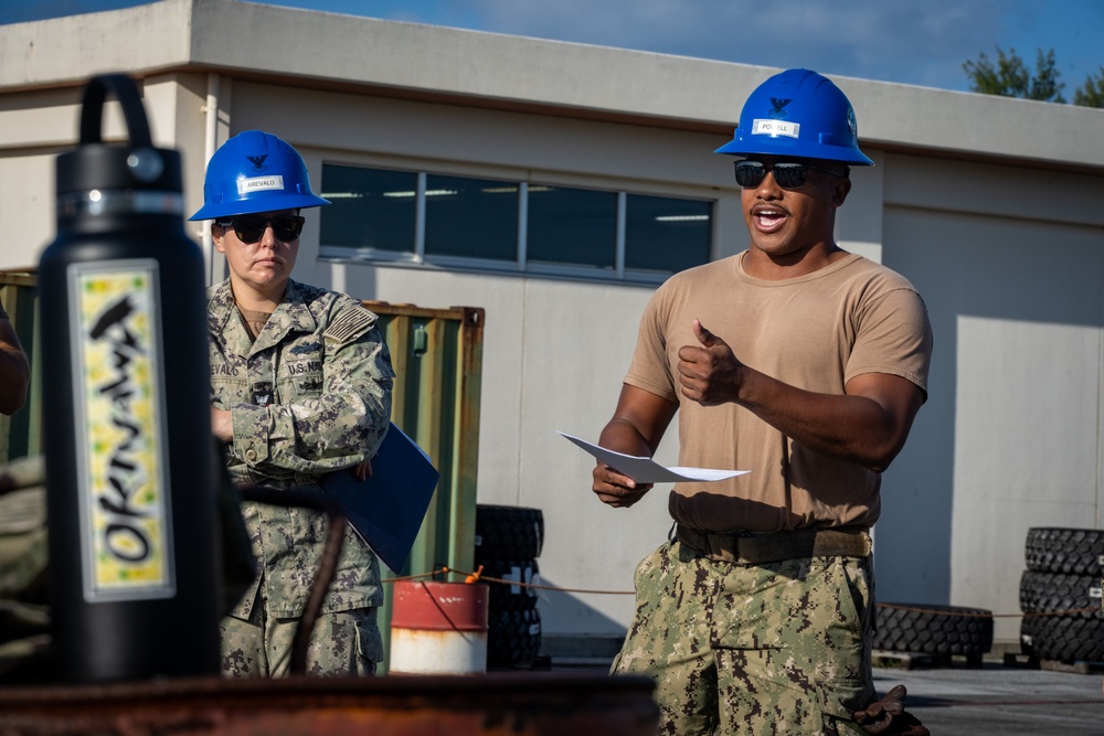 Seabees from NMCB-3 and NMCB-5 Complete Crane Certifications During Turnover Operation