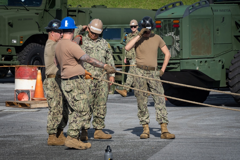 Seabees from NMCB-3 and NMCB-5 Complete Crane Certifications During Turnover Operation