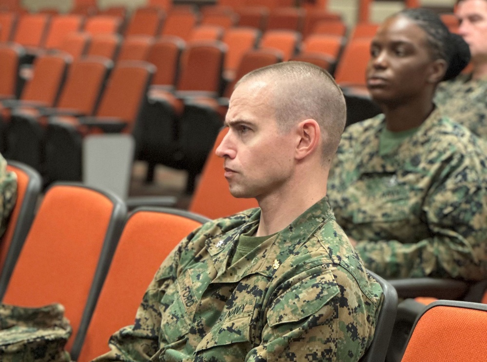 14th Chief of Navy Medical Corps meets medical leaders at Camp Pendleton in final visit as corps chief