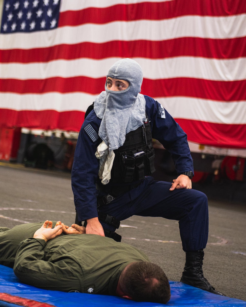 USS Ronald Reagan (CVN 76) conducts a force protection drill