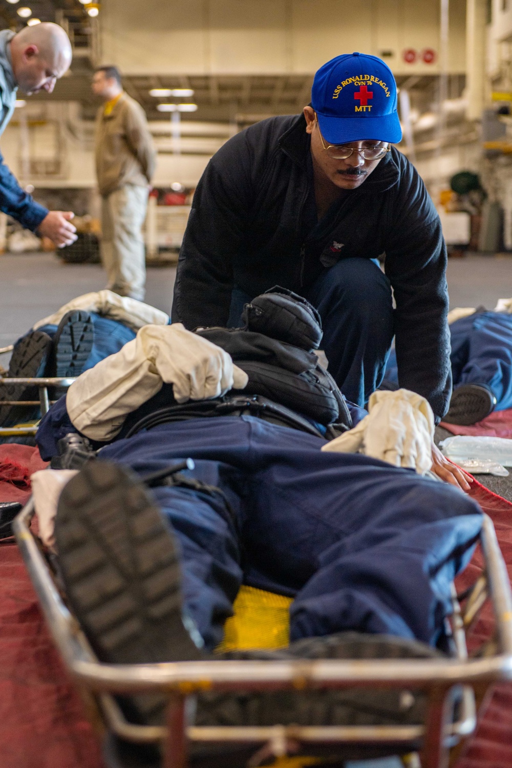 USS Ronald Reagan (CVN 76) conducts a force protection drill