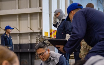 USS Ronald Reagan (CVN 76) conducts a force protection drill