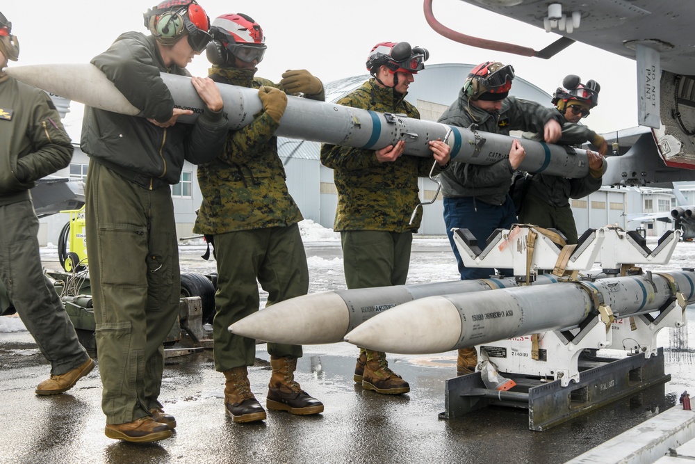 U.S. Marines transport ordnance in northern Japan