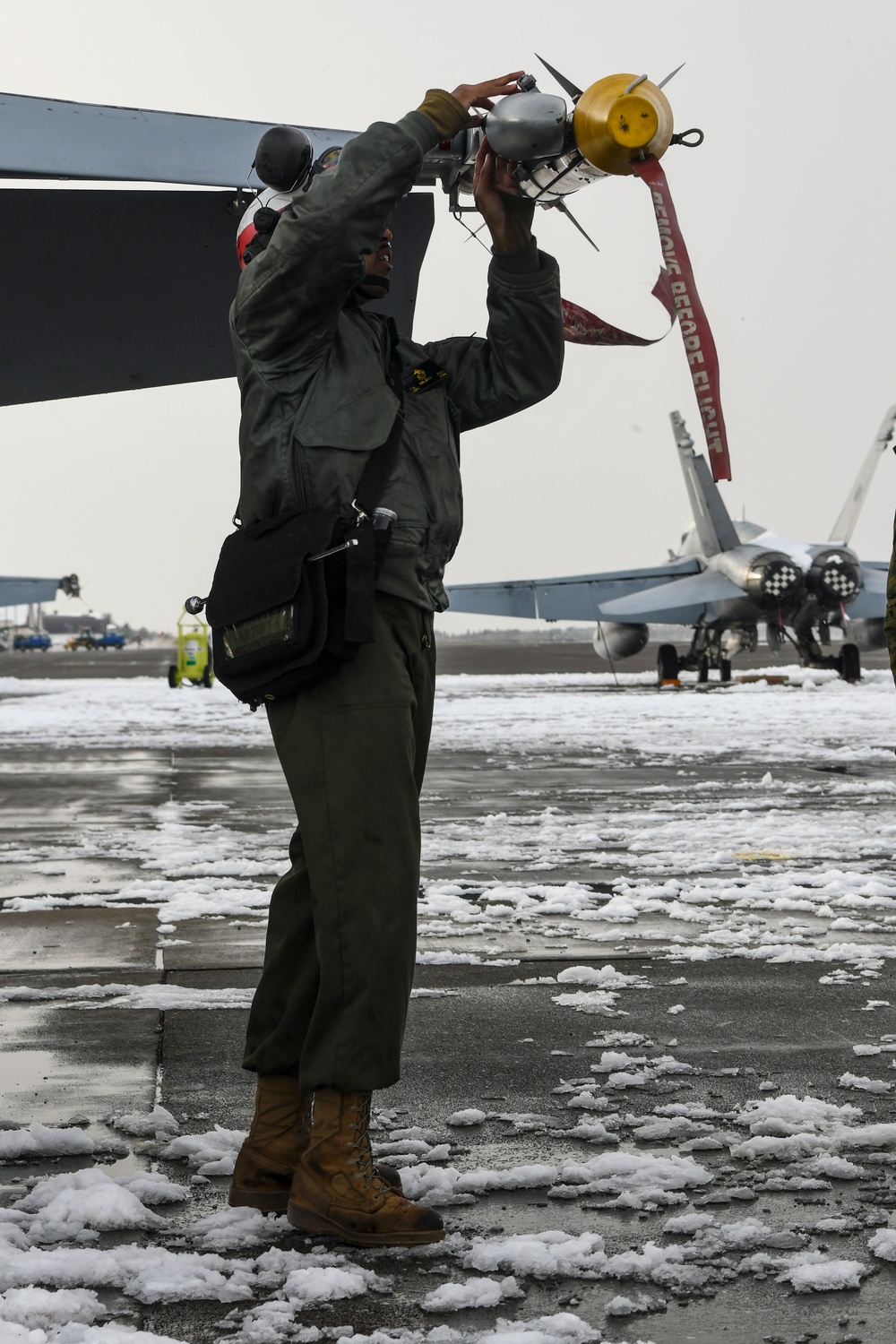 U.S. Marines transport ordnance in northern Japan