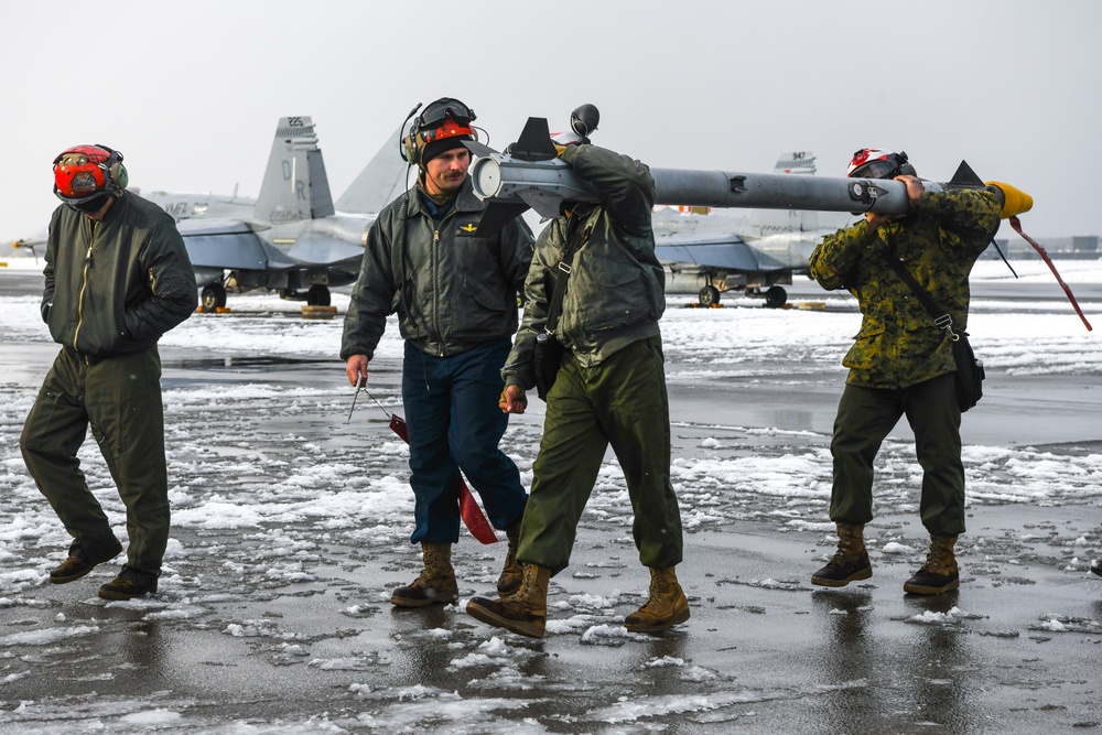 U.S. Marines transport ordnance in northern Japan