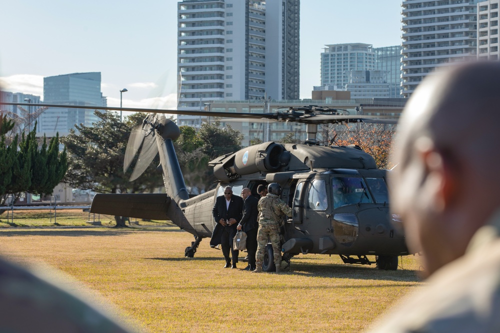 U.S. Secretary of Defense Lloyd Austin visits servicemembers in Japan; thanks U.S. Army’s 5th Composite Watercraft Company