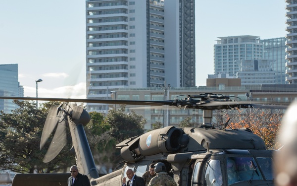 U.S. Secretary of Defense Lloyd Austin visits servicemembers in Japan; thanks U.S. Army’s 5th Composite Watercraft Company