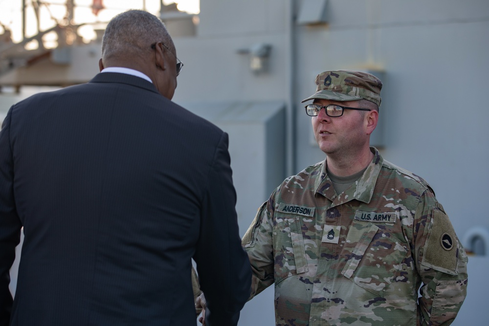 U.S. Secretary of Defense Lloyd Austin visits servicemembers in Japan; thanks U.S. Army’s 5th Composite Watercraft Company