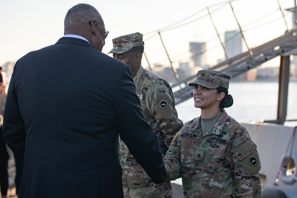 U.S. Secretary of Defense Lloyd Austin visits servicemembers in Japan; thanks U.S. Army’s 5th Composite Watercraft Company