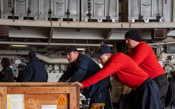 USS America (LHA 6) Conducts Ordnance Handling