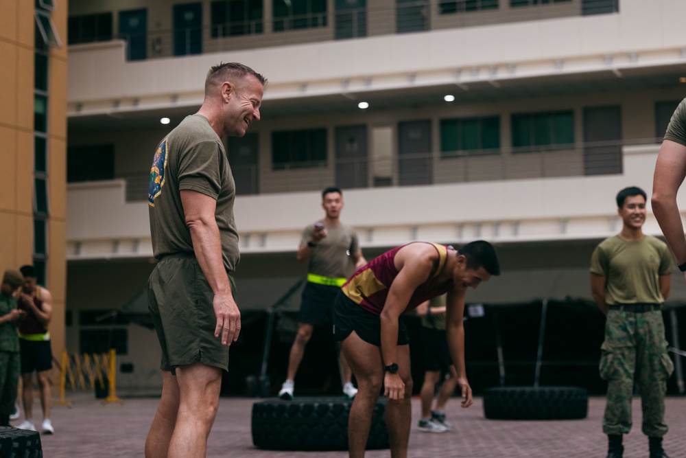 Valiant Mark 24: MRF-SEA, SAF, conduct physical training session