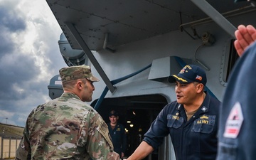 The USS Bulkeley hosts Col. K. C. Evans and other Distinguished Guests