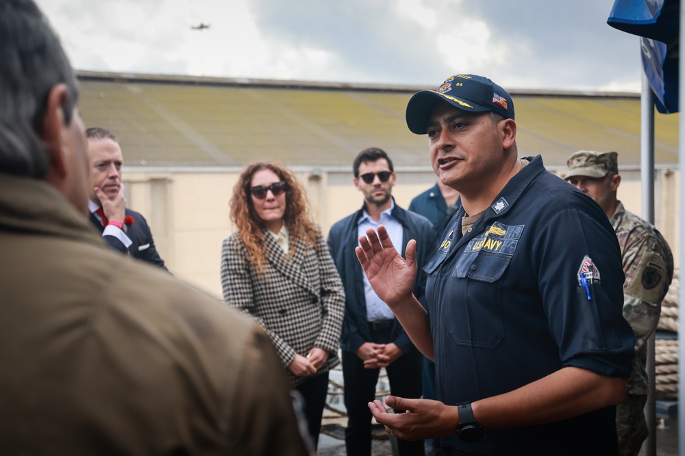 The USS Bulkeley hosts Col. K. C. Evans and other Distinguished Guests