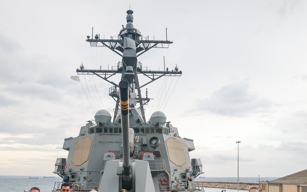 The USS Bulkeley hosts Col. K. C. Evans and other Distinguished Guests
