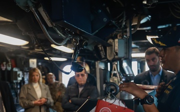 The USS Bulkeley hosts Col. K. C. Evans and other Distinguished Guests