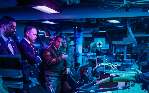 The USS Bulkeley hosts Col. K. C. Evans and other Distinguished Guests
