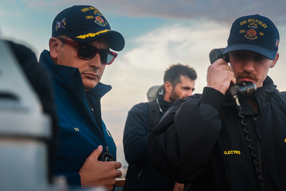 USS Bulkeley departs from Larnaca, Cyprus