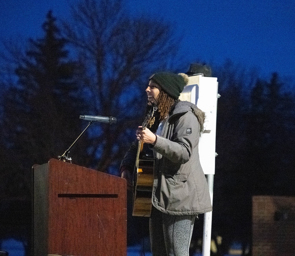 Team Minot hosts a tree lighting ceremony at Northern Lights Chapel