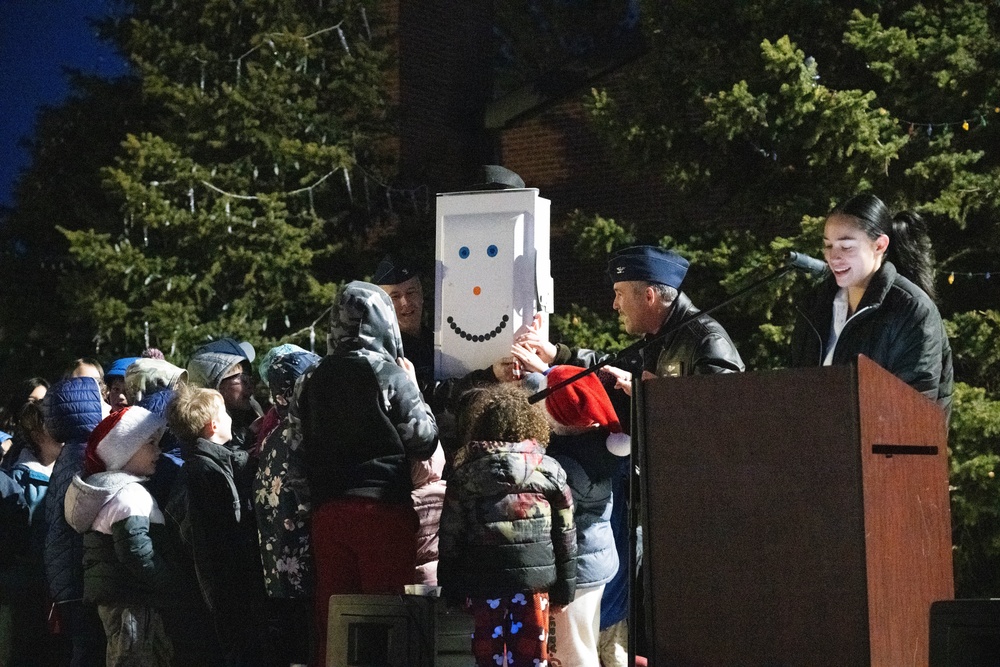 Team Minot hosts a tree lighting ceremony at Northern Lights Chapel