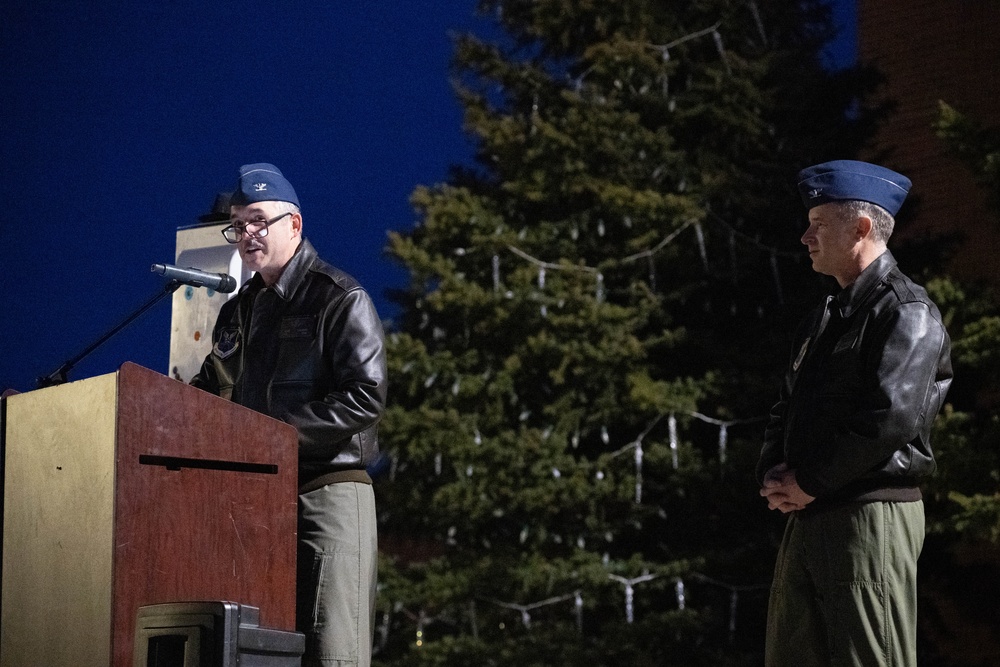 Team Minot hosts a tree lighting ceremony at Northern Lights Chapel