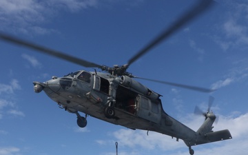 Frank E. Petersen Jr. conducts vertical replenishment-at-sea