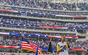 Vandenberg's Honor Guard Presents the Colors During Rams Game