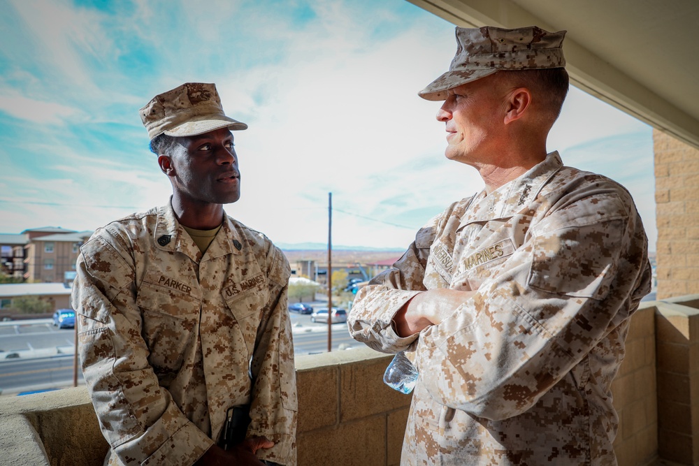 U.S. Marine Corps Lt. Gen. Leonard Anderson observes Reserve Marines’ training for upcoming deployment
