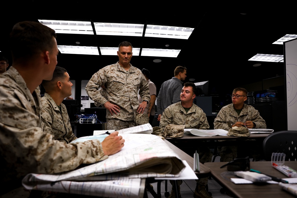 U.S. Marine Corps Lt. Gen. Leonard Anderson observes Reserve Marines’ training for upcoming deployment