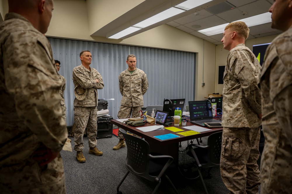 U.S. Marine Corps Lt. Gen. Leonard Anderson observes Reserve Marines’ training for upcoming deployment