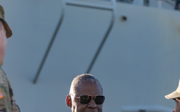 U.S. Secretary of Defense Lloyd Austin visits servicemembers in Japan; thanks U.S. Army’s 5th Composite Watercraft Company
