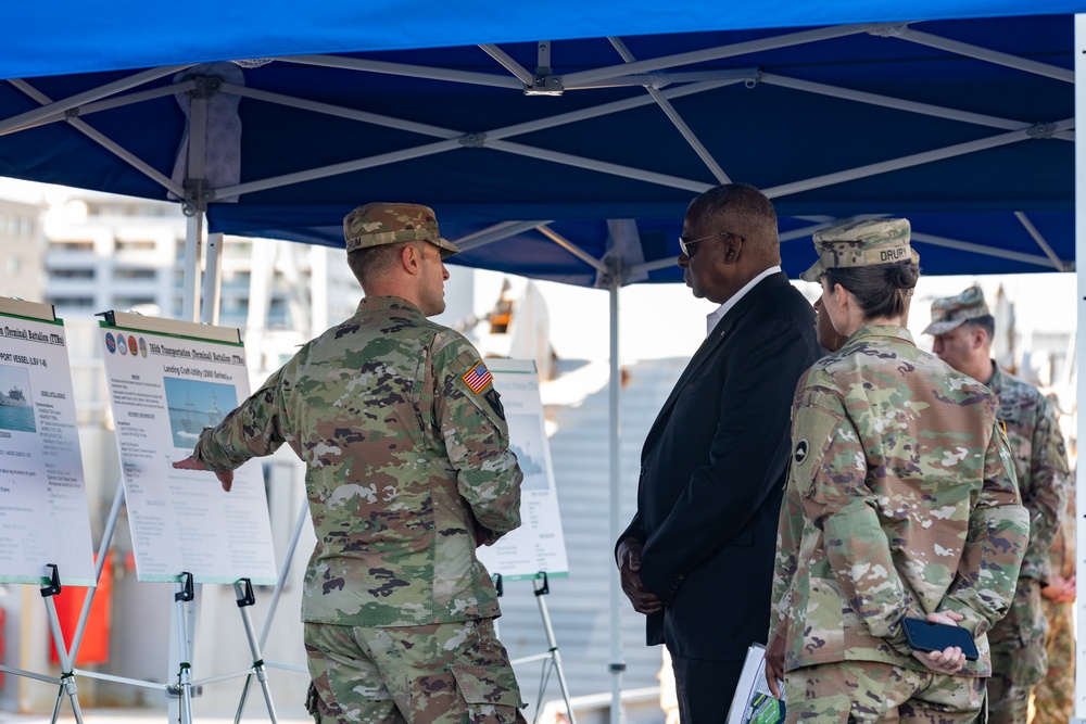 U.S. Secretary of Defense Lloyd Austin visits servicemembers in Japan; thanks U.S. Army’s 5th Composite Watercraft Company