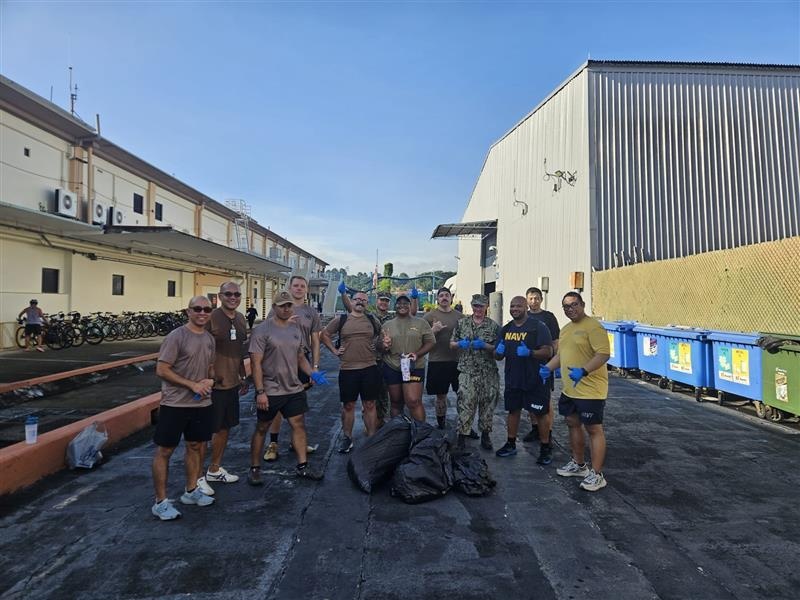 Singapore-based U.S. Navy First Class Petty Officer Association Conducts Base Clean-up in Sembawang Naval Station, Nov. 26, 2024