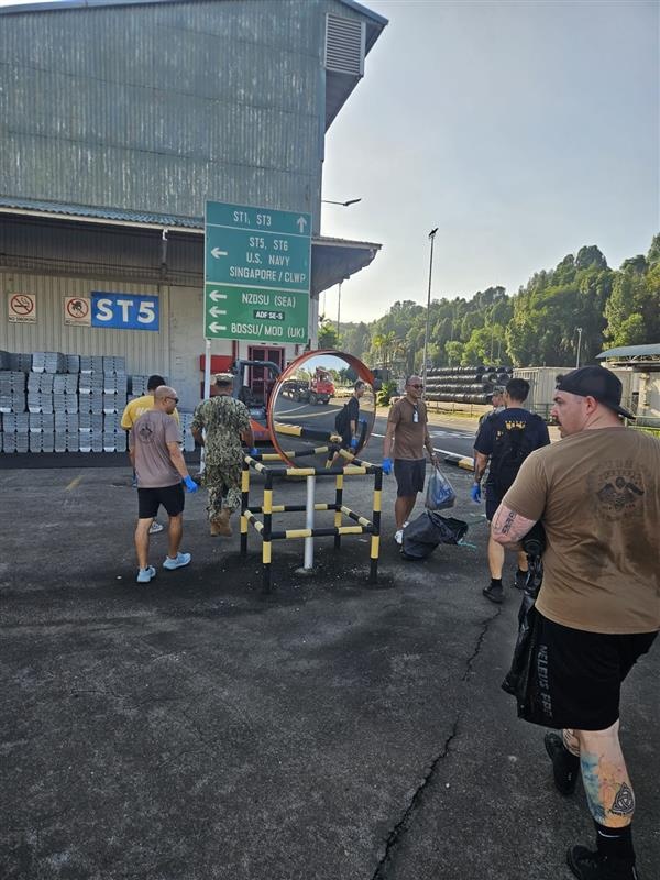 Singapore-based U.S. Navy First Class Petty Officer Association Conducts Base Clean-up in Sembawang Naval Station, Nov. 26, 2024