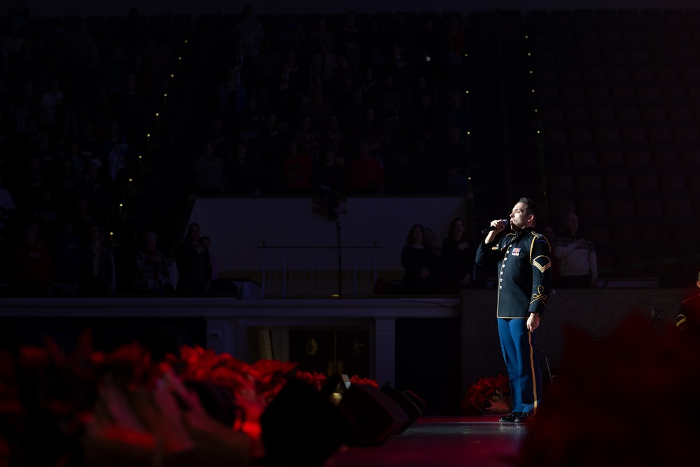 Staff Sgt. Ian McEuen Opens American Holiday Festival with National Anthem Performance