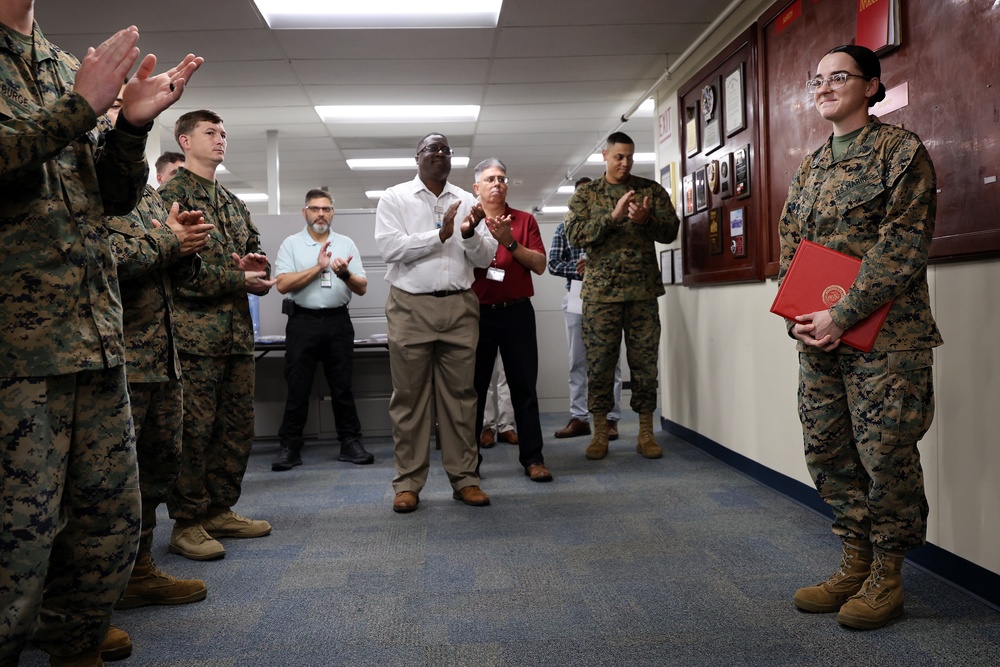 Marine Earns Award for Leadership, Initiative on Blount Island