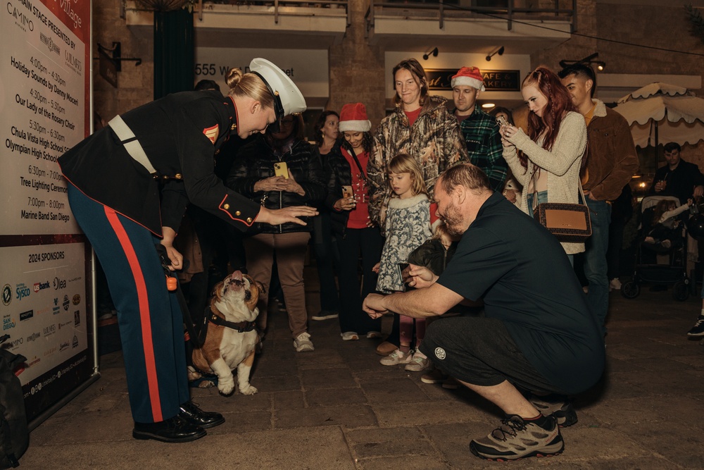 Marine Band San Diego and Bruno Little Italy Tree Lighting event