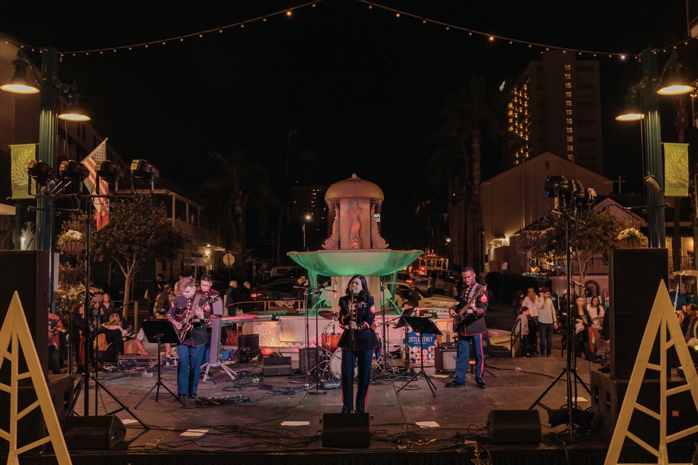 Marine Band San Diego and Bruno Little Italy Tree Lighting event