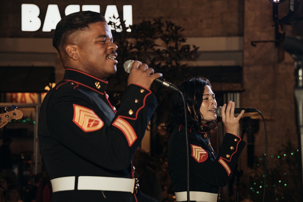 Marine Band San Diego and Bruno Little Italy Tree Lighting event