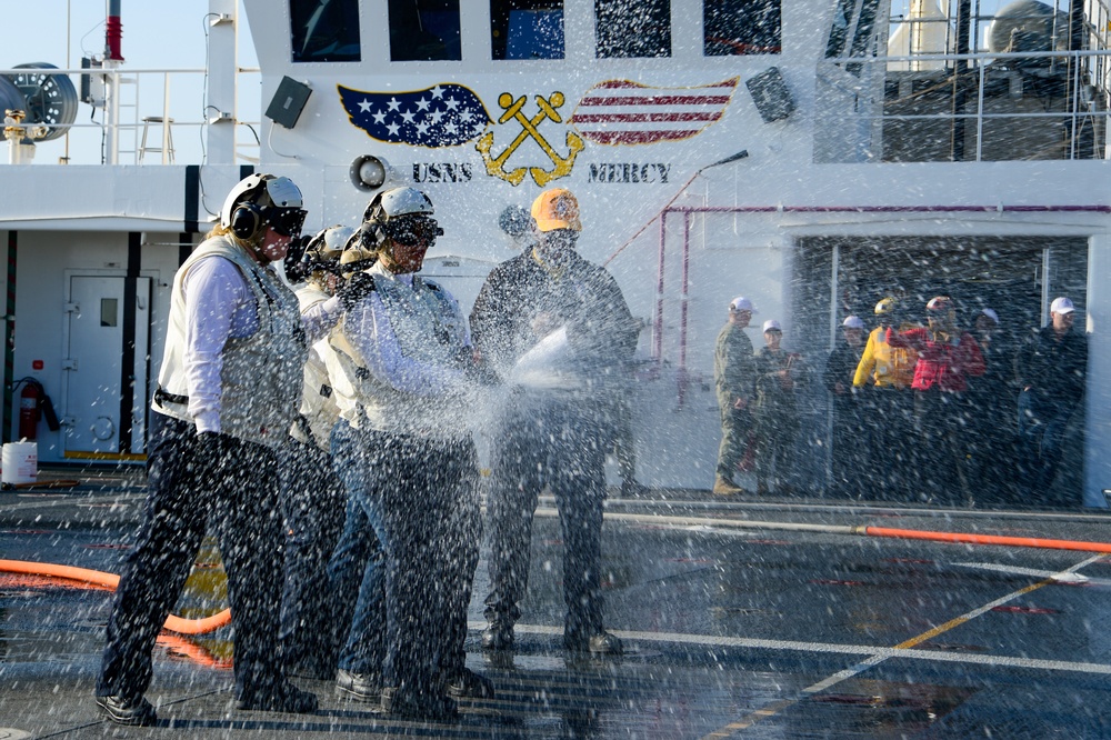 USNS Mercy Exercise 25-1 Flight Deck Fire Drill