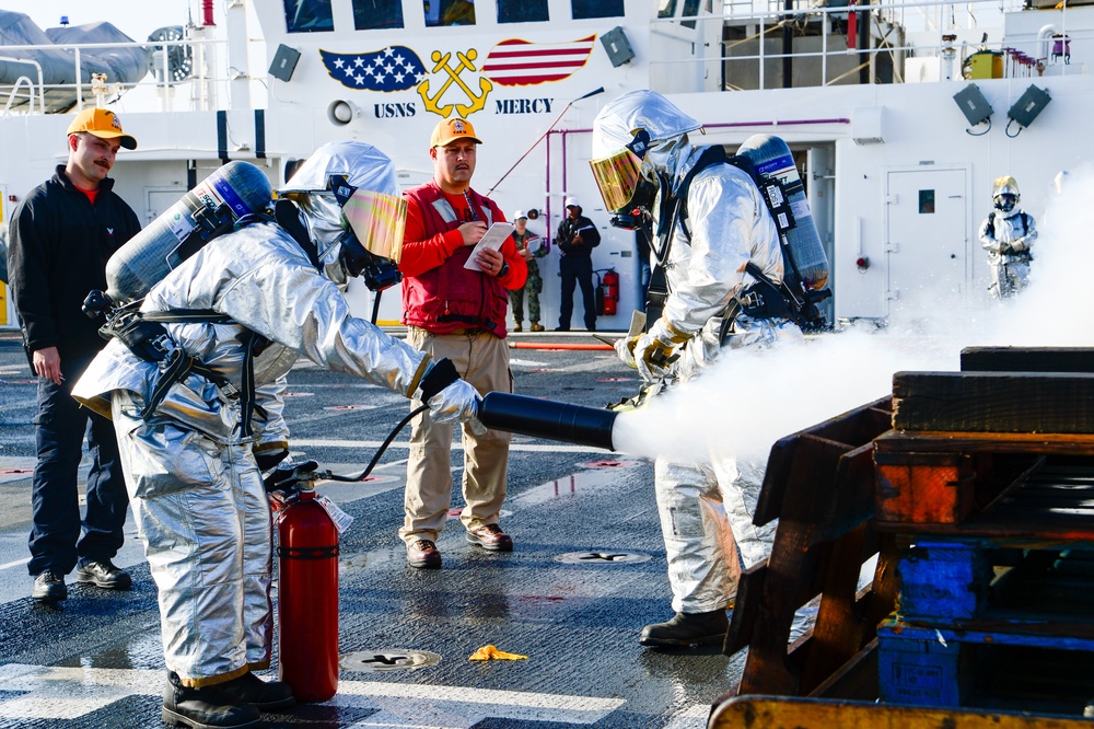 USNS Mercy Exercise 25-1 Flight Deck Fire Drill