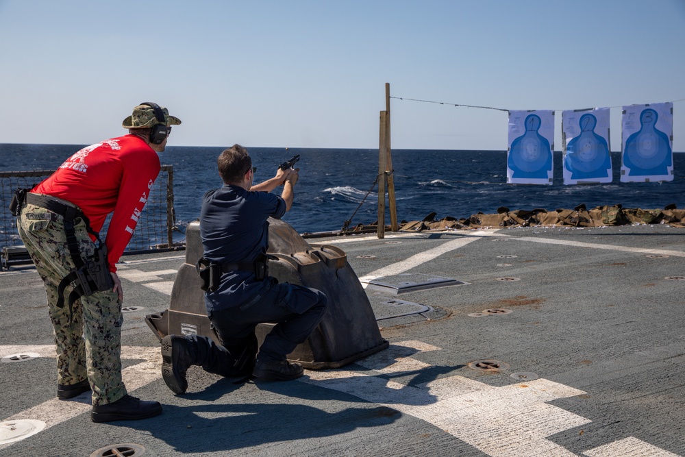 Small Arms Qualification aboard the USS Cole