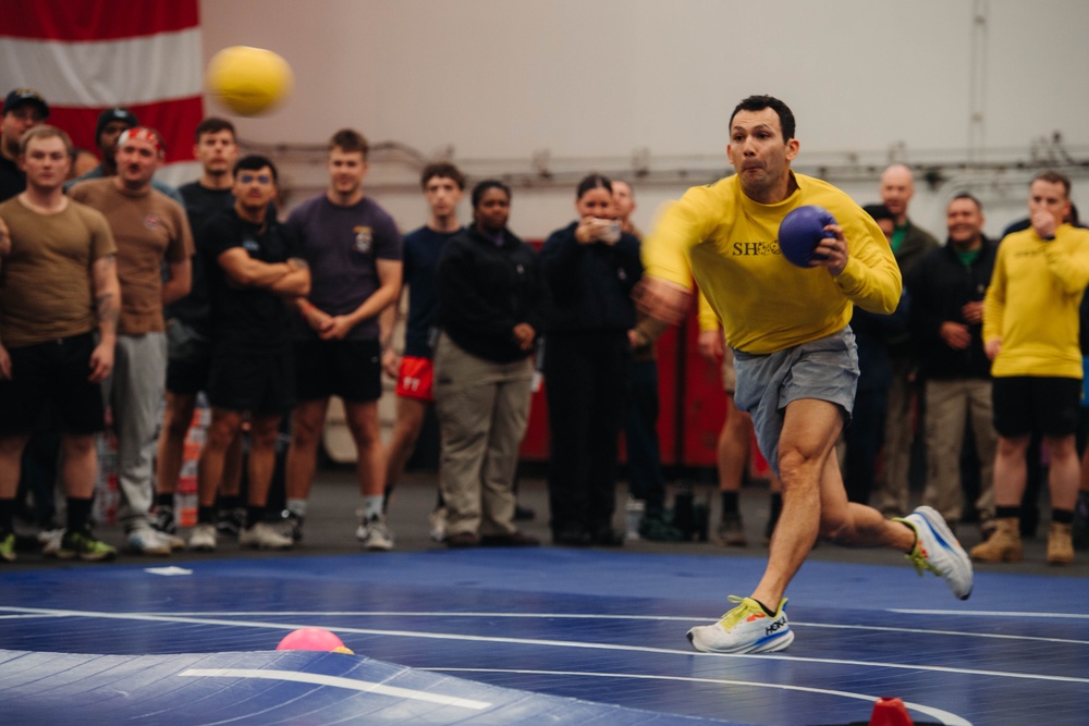 USS Ronald Reagan (CVN 76) hosts a dodgeball tournament