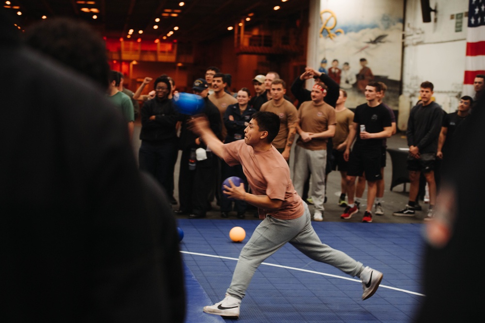 USS Ronald Reagan (CVN 76) hosts a dodgeball tournament